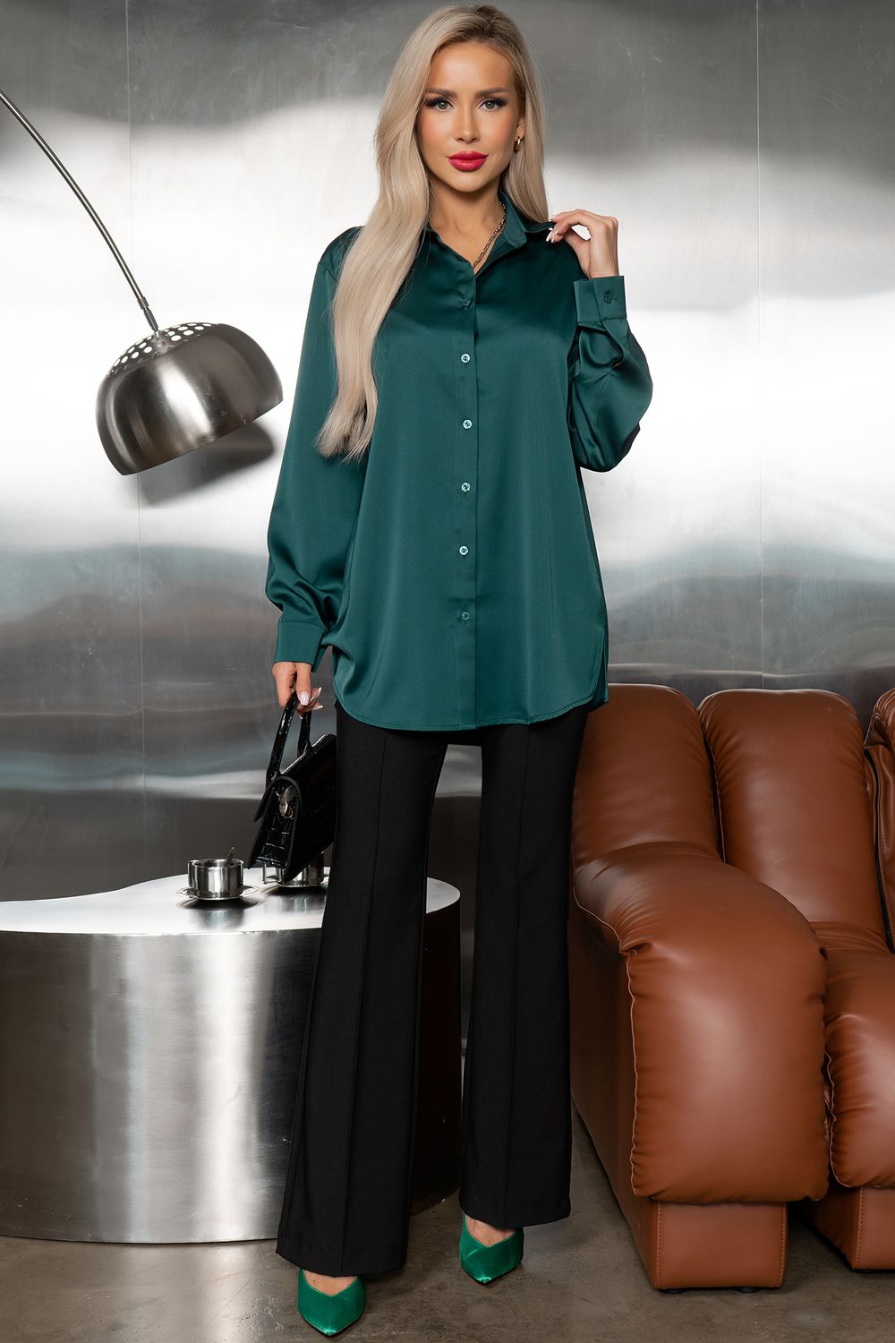 Рубашка (изумрудный) Б11-133/3 Nikol