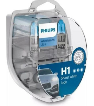 Автолампа H1 12V 55W Philips 3100К White Vision Ultra (P14,5s) (кт2шт+2штW5W) #12258WVUSM ORIGINAL