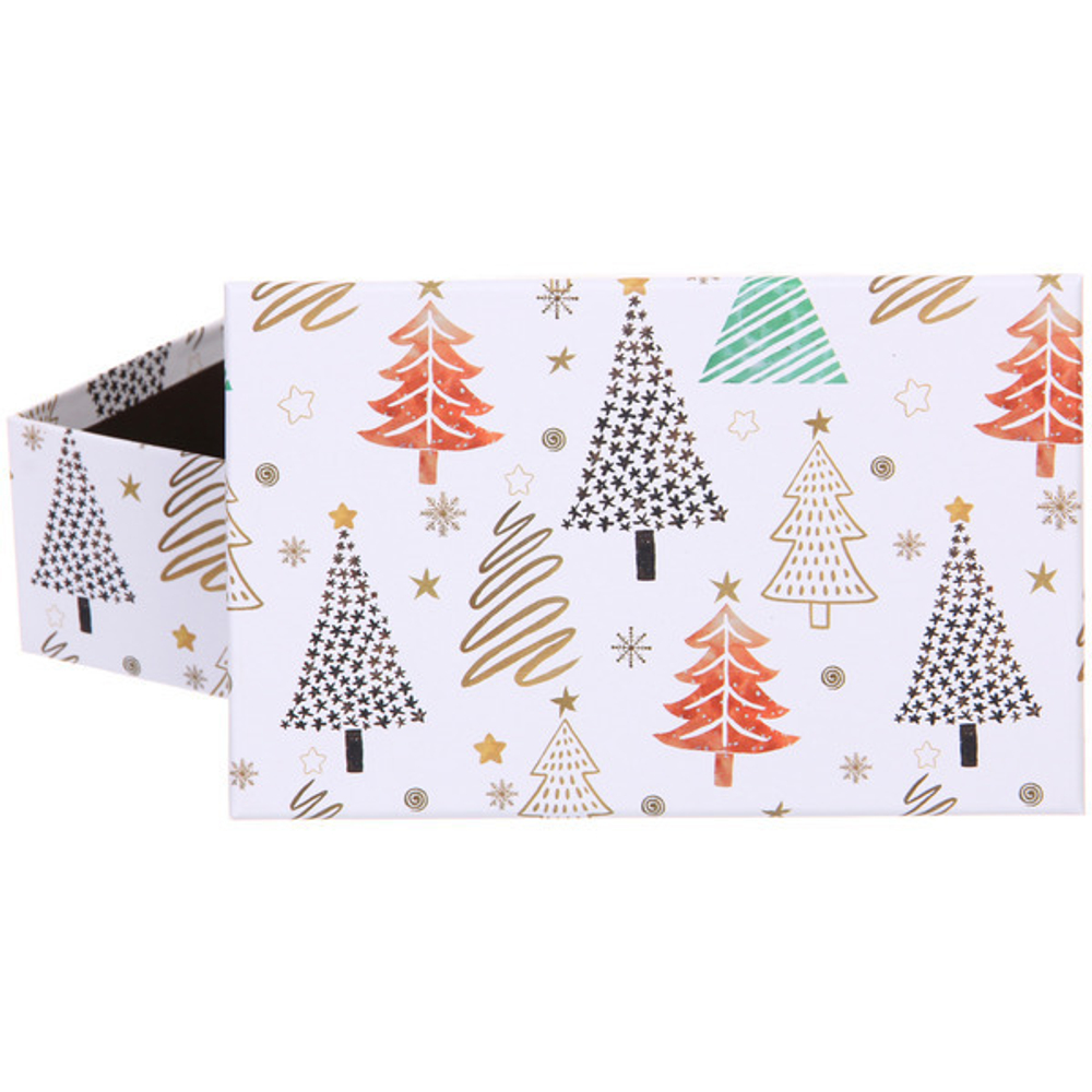 Коробка подарочная «Веселые ёлочки» 19*12*6,5 см