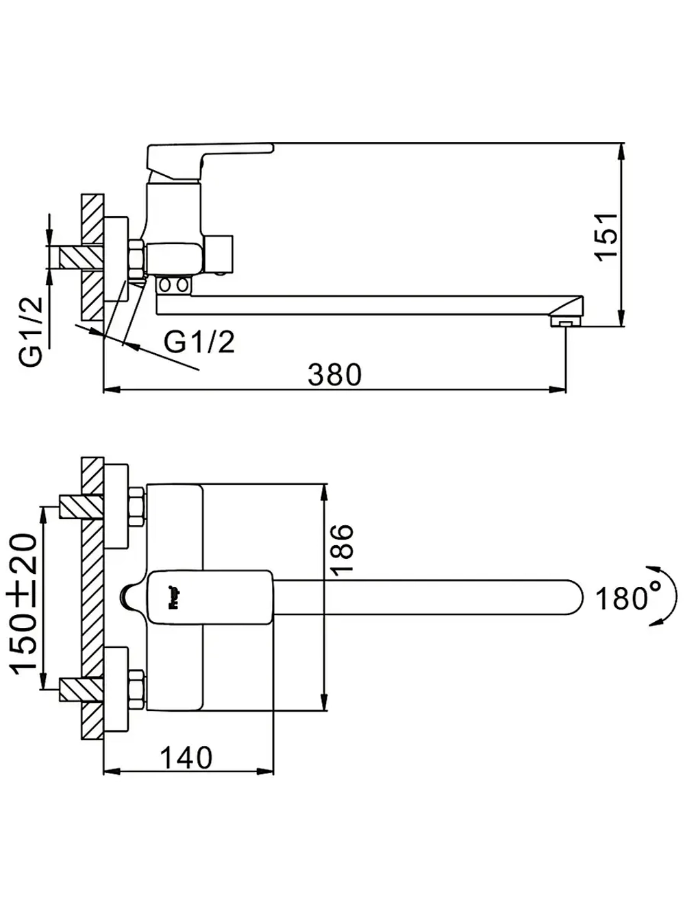 Смеситель для ванны Frap F2260