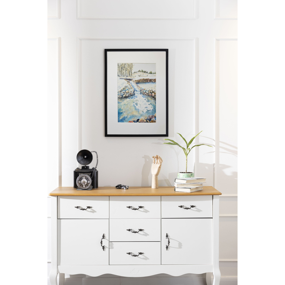 Картина авторская акварельная в паспарту 30х40 см на стену для интерьера "Нижний водопад в Веребково"