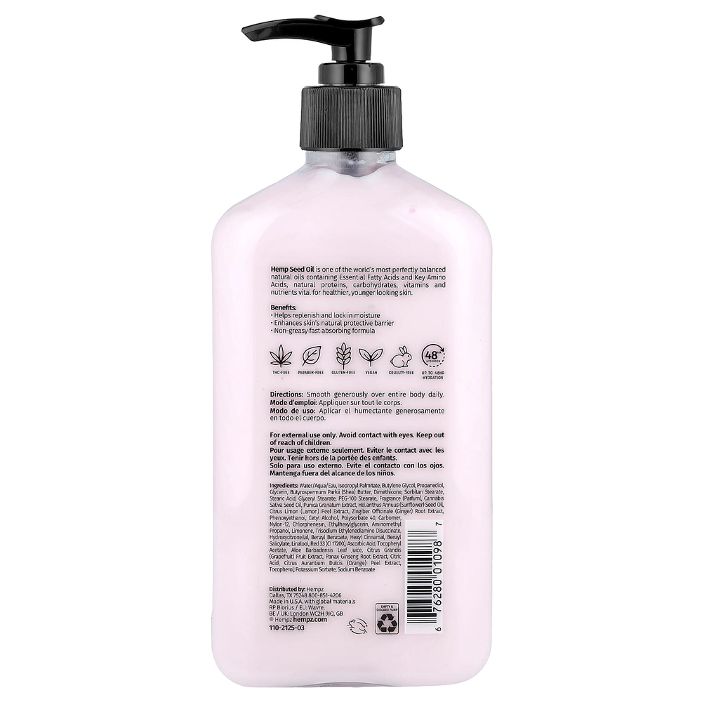 Hempz, увлажняющий лосьон для тела на основе трав, гранат, 500 мл (17 жидк. унций)