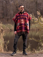 Пончо шерстяное с орнаментом