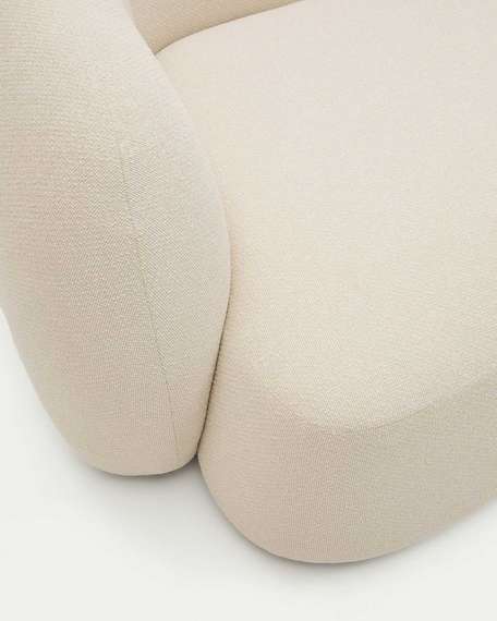 Модульный 2-местный диван Martina из флиса цвета экрю с правым шезлонгом 230 см