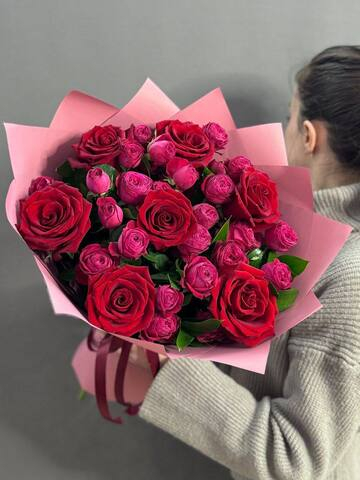 Дуо-букет в ягодной гамме