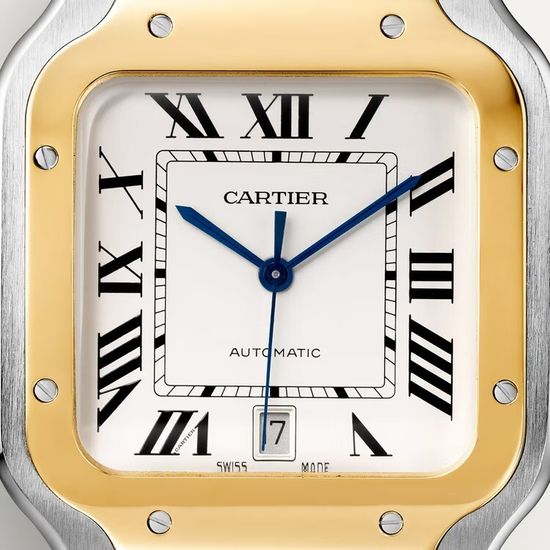 Часы Cartier Santos de Cartier в стальном корпусе с желтым золотом
