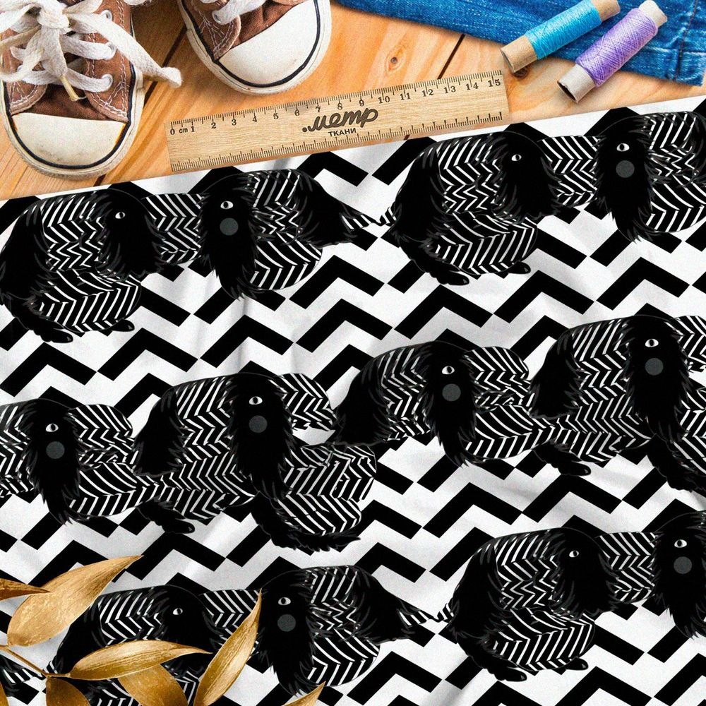 Ткань премиум таффета полосатый мир