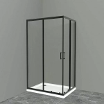 Душевой уголок BelBagno UNO-195-AH-2-120/100-C-NERO 120х100 стекло прозрачное/профиль черный