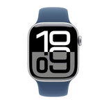 Apple Watch 10 46mm Silver Aluminum Case with Sport Band S/M, Denim