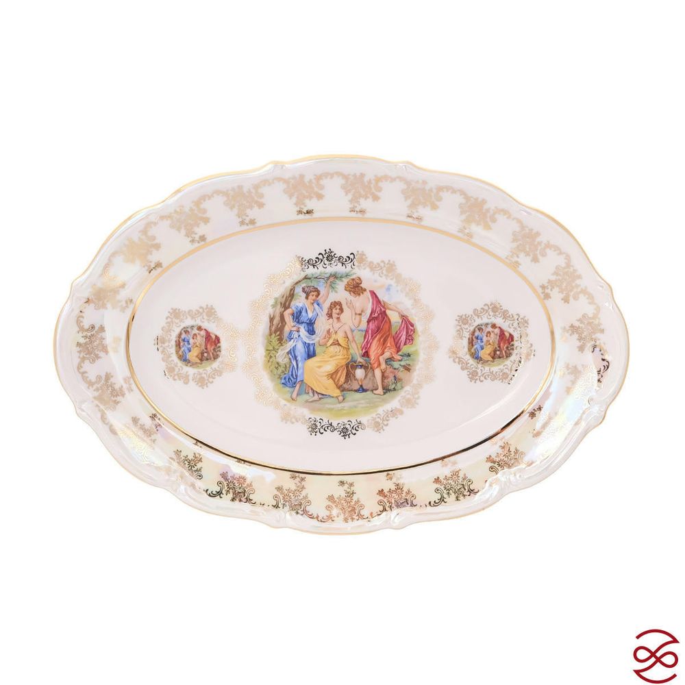 Блюдо овальное Repast Мадонна перламутр Мария-тереза 38 см