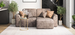 Угловой диван Кинг Модуль Велюр Алькантара серый