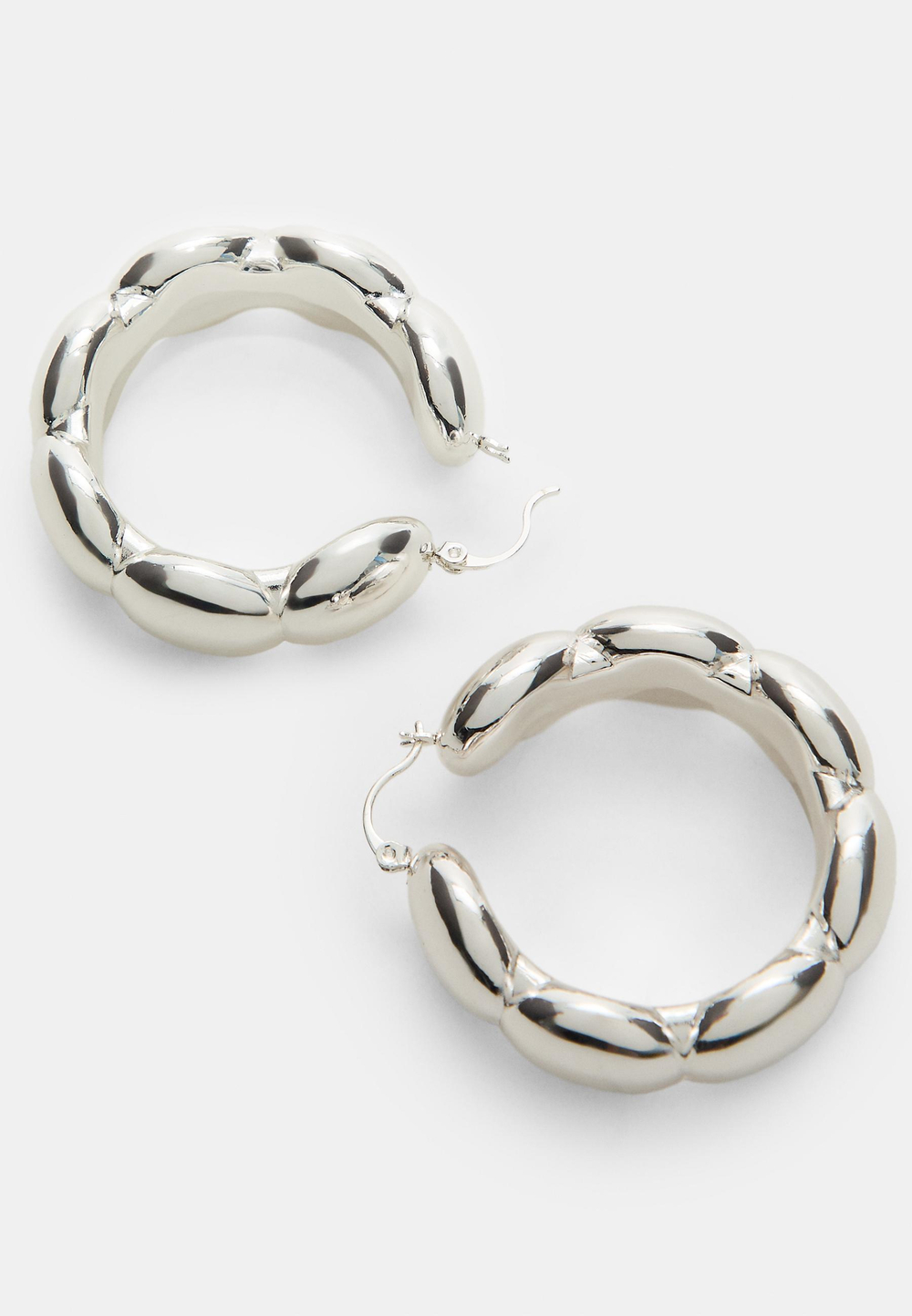 STRADIVARIUS Объемные серьги-кольца, серый