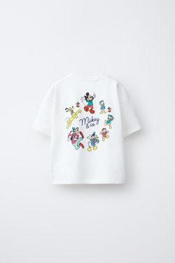 ZARA ФУТБОЛКА С ПРИНТОМ MICKEY MOUSE AND FRIENDS © DISNEY, БЕЛЫЙ
