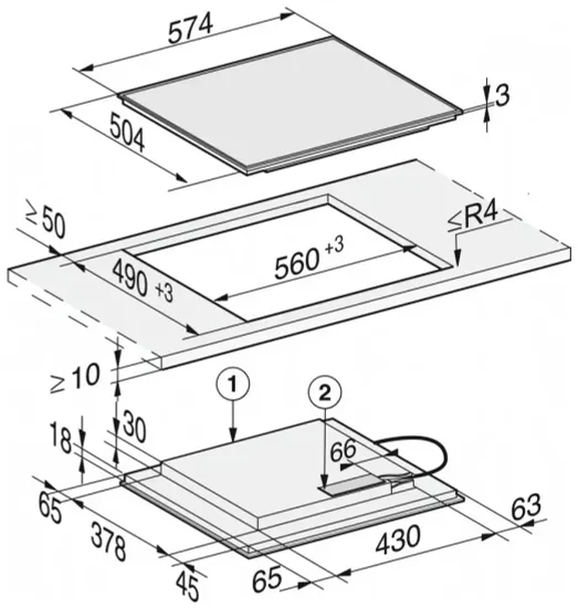 Панель конфорок Miele KM7201 FR