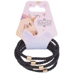 Резинки для волос 5шт «ЕЖЕВИКА», золотой горошек, цвет черный, d-5,5см (подвес Единорог)