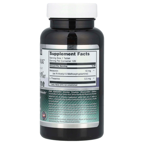 Amazing Nutrition, Мелатонин с L-теанином, 10 мг, 120 таблеток