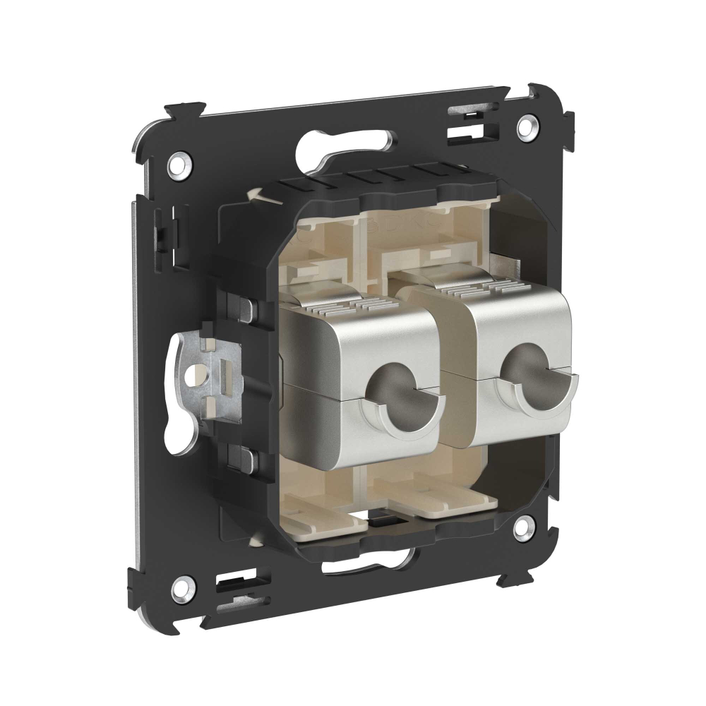 Компьютерная розетка RJ-45 без шторки в стену, кат.5e двойная экранированная, "Avanti", "Ванильная дымка"