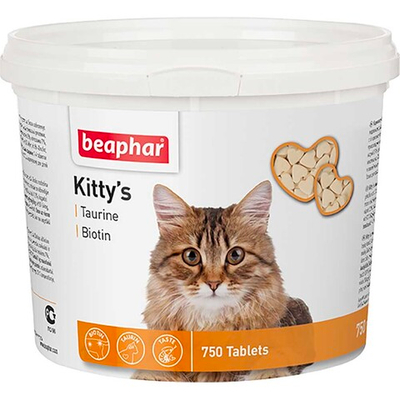Лакомство "Витаминки" сердечки (таурин и биотин) 750 шт - для кошек (Beaphar Kitty's Taurine-Biotine)
