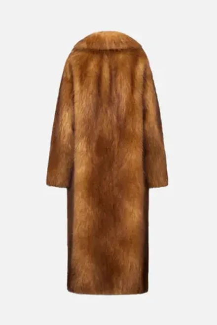 Длинная шуба из экомеха