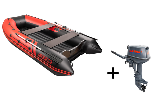 YACHTMAN-300 НДНД красный-черный + KAMISU T 9.8 BMS (комплект лодка + мотор)