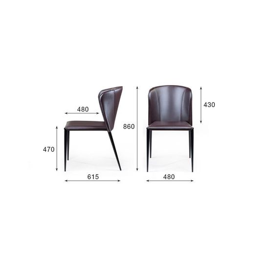 Стул Albert, кожа ретро-красный