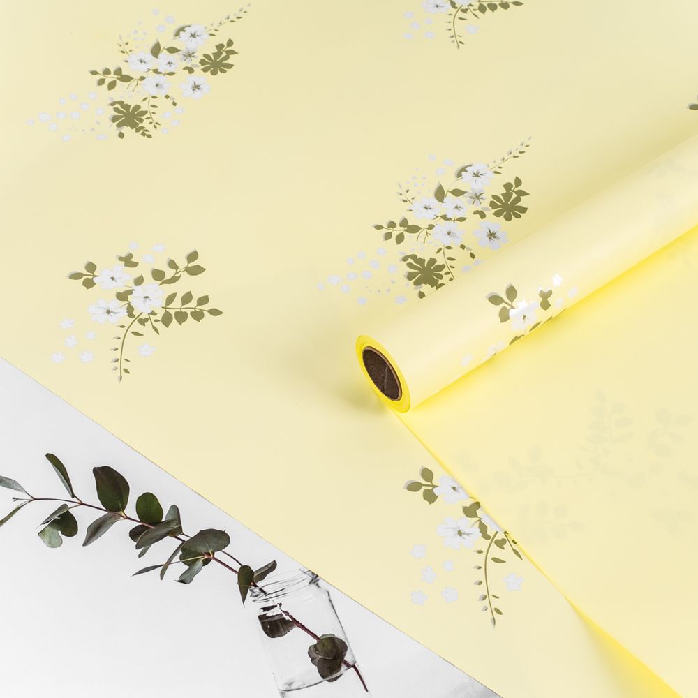 Пленка матовая &quot;Цветочное вдохновение&quot; Желтая Крайола 57см*10м