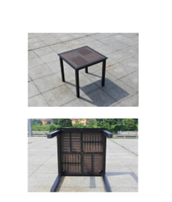 Алюминиевый квадратный стол  80*80 ПОЛИВУД-1 «POLYWOOD-1» цвет каштан арт.1024