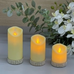 Сувенир с подсветкой «Свеча - Блестящая сказка» 5*7/10/12,5 см (набор 3 шт)