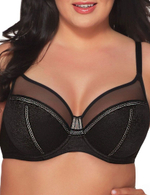 Бюстгальтер с мягкими чашками и серебристым декором (Размер: 95D) (Цвет: черный)