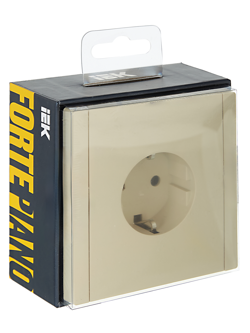 FORTE&PIANO Розетка 1-местная с заземлением с защитными шторками безвинтовое крепление 16А FP413 ваниль IEK