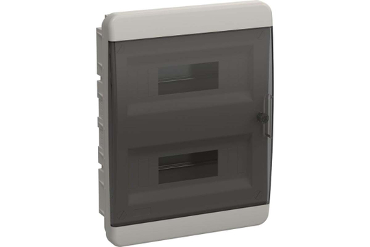 Корпус пластиковый ЩРВ-П-24 IP41 черная прозрачная дверь TEKFOR IEK