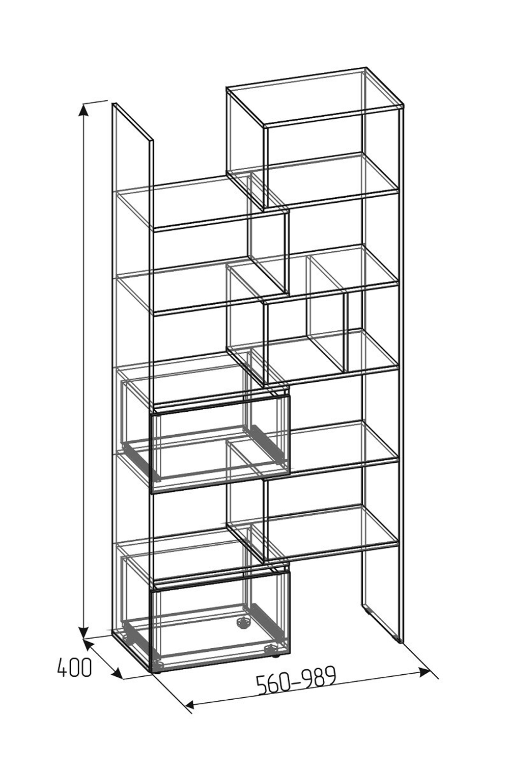 Стеллаж-трансформер Лойс 95