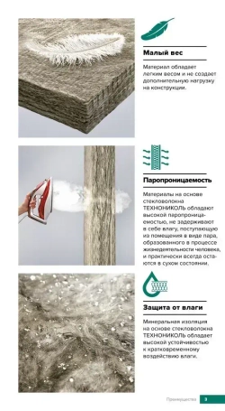 Утеплитель в рулоне 45м2 (6 рулонов) минеральная вата 100мм Технониколь Стандарт 40RN для стен, кровли, перекрытий