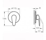 Смеситель для душа Vitra Dynamic S, внешняя часть, хром, A40960EXP
