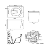 Унитаз подвесной Creo Ceramique LYon 2.0 490х360х350 безободковый, с системой смыва Tornado в комплекте с быстросъемным сиденьем микролифт (LY1100R)