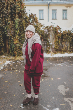 Худи на молнии с начесом, «Бордо»