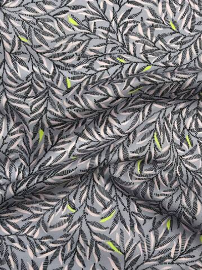 Хлопок Liberty серый с разноцветным растительным принтом