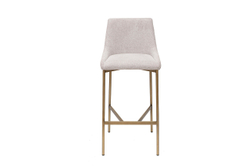 Стул высокий барный 101x45см Garda Decor белая рогожка/бронза