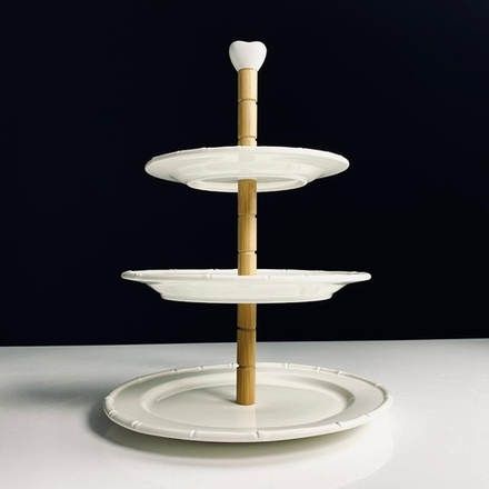 Lenardi 140-170 Трехъярусная этажерка BAMBOO в под.уп.(х10)Фарфор