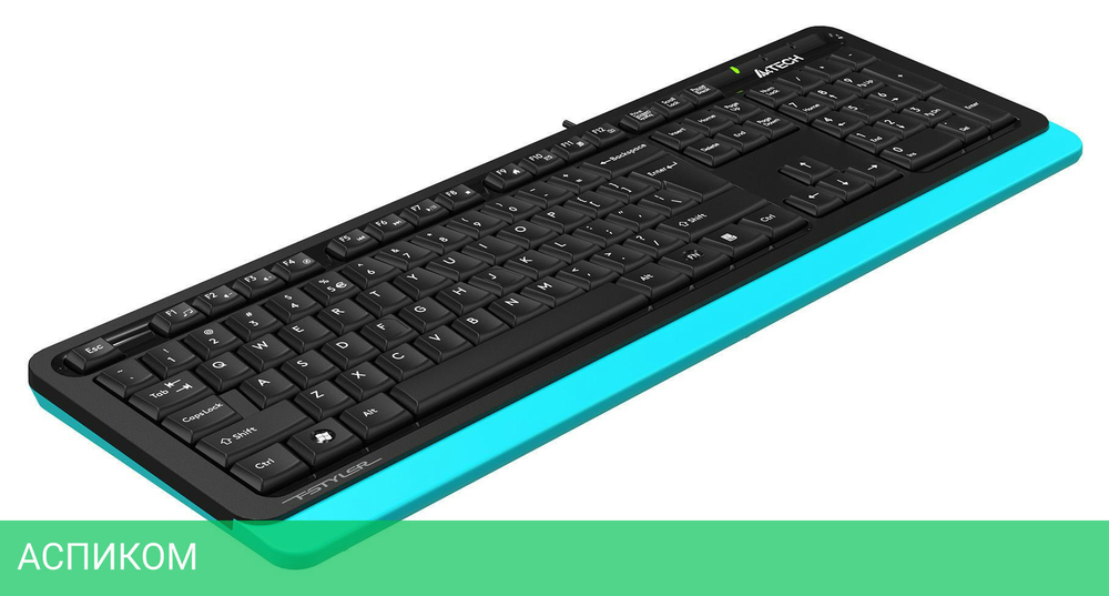 Клавиатура A4Tech Fstyler черный/синий (FKS10)