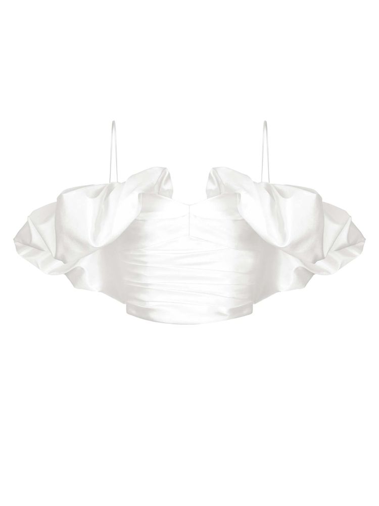 Блуза-топ драпированная из тафты с рюшами