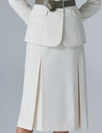 Белая юбка миди со складками (в оттенке айвори)