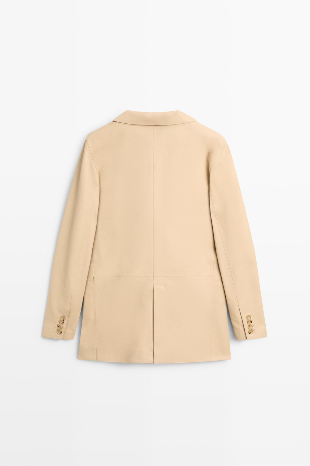 Massimo Dutti Блейзер из кожи наппа, ванильный