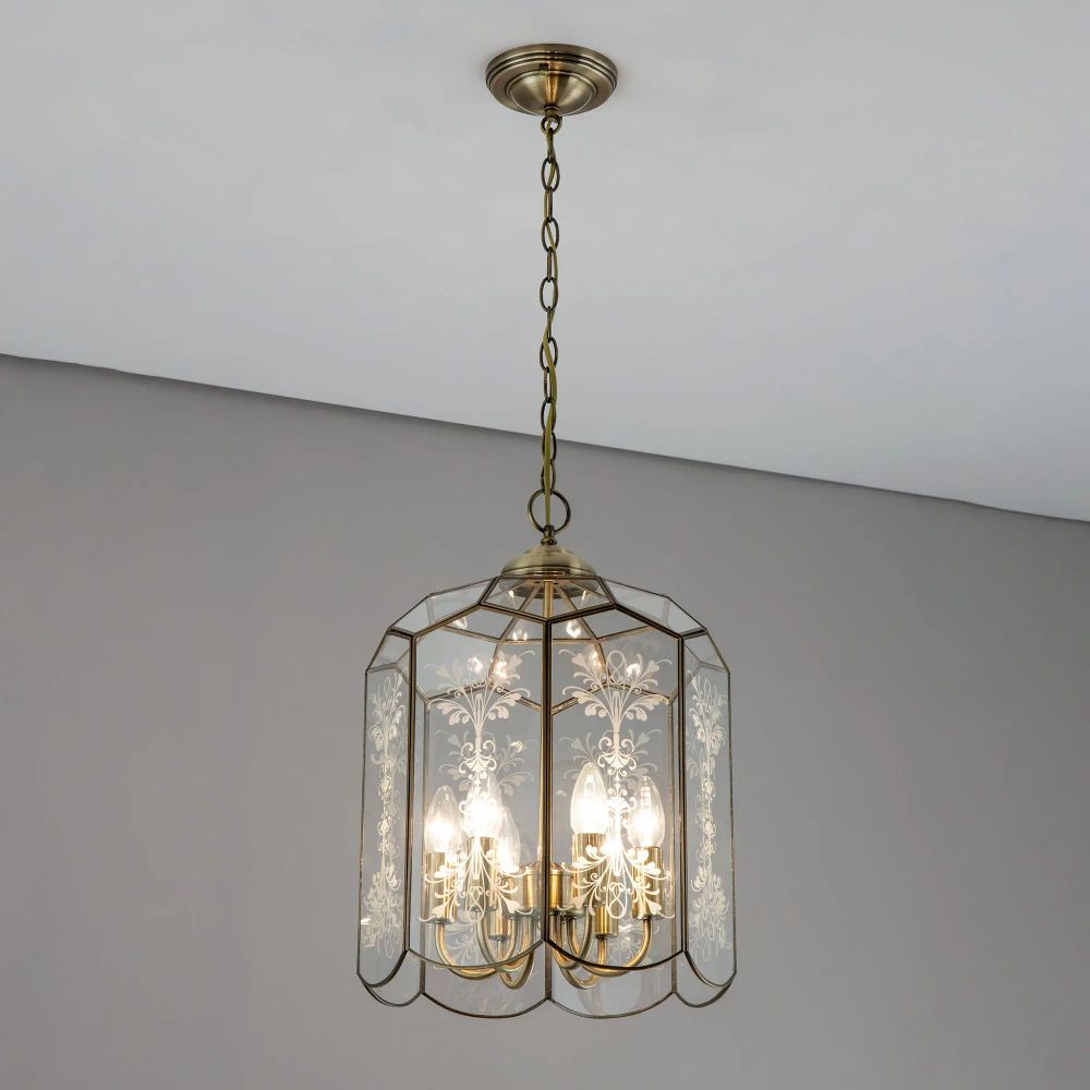 Citilux Витра-2 CL442260 Люстра подвесная витражная Бронза