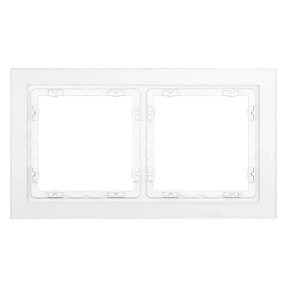 Рамка стеклянная VOLTUM S70 на 2 поста, (белый,матовый,стекло)