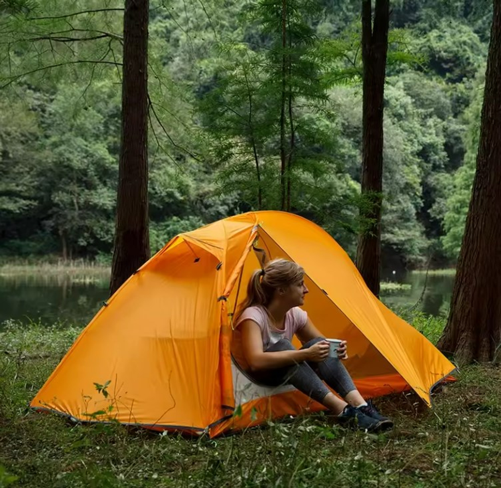Палатка Naturehike Cycling (Spider) Si 1-местная, алюминиевый каркас, сверхлегкая, янтарная, артикул NH18A095-D-AYE.