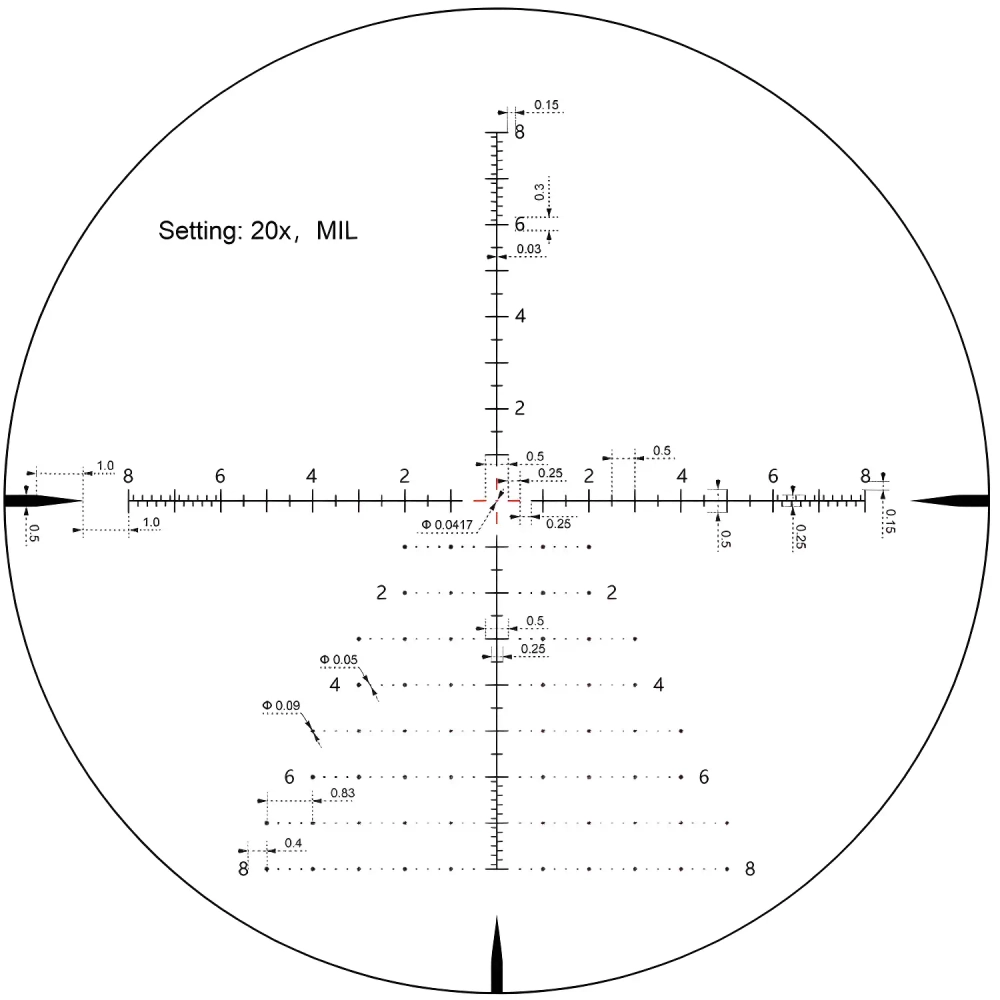 Оптический прицел Vector Optics Taurus GENII 3-24х56 ED SFP (SCOL-55) - сетка на увеличении 20x, MIL