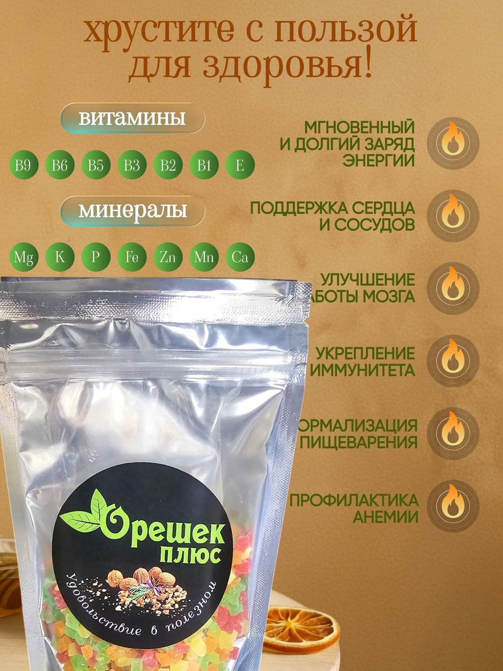 Цукаты кубики мелкие 120гр