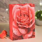 Пакет бумажный 14*20*7см с ручками, "Цветы" микс MS25 616-620