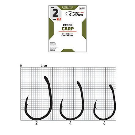 Крючки Cobra CARP KOI сер. CC306 разм. 002 10шт.